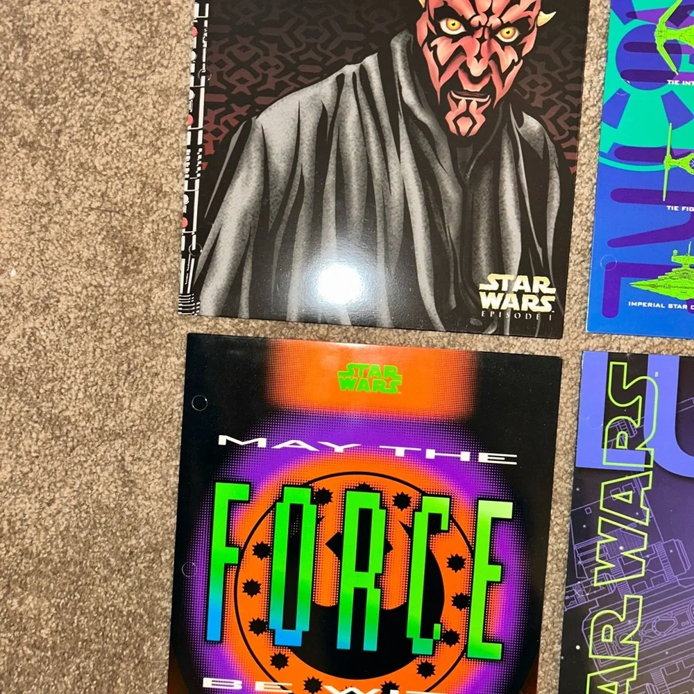 Star Wars Vintage 1996 Mead Unpunched Folders  Pictures -Lot Of 7